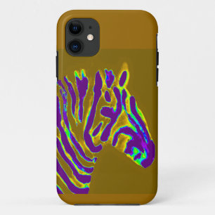 Zebra Wildlife Art Paars Striped iPhone 11 Hoesje
