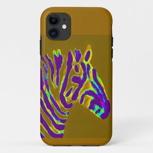 Zebra Wildlife Art Paars Striped Case-Mate iPhone Case (Achterkant)