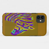 Zebra Wildlife Art Paars Striped Case-Mate iPhone Case (Achterkant (horizontaal))
