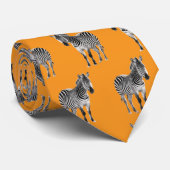 Zebra Wildlife Natuur Animal Pattern Yellow Stropdas (Opgerold)