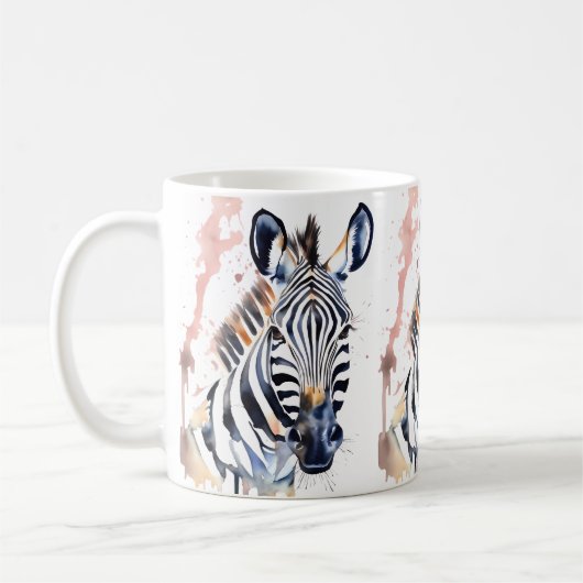 Zebra Wildlife & Natuur Water Color Set Koffiemok (Links)