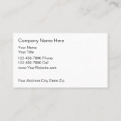 Zebra Wildlife Visitekaartjes (Achterkant)