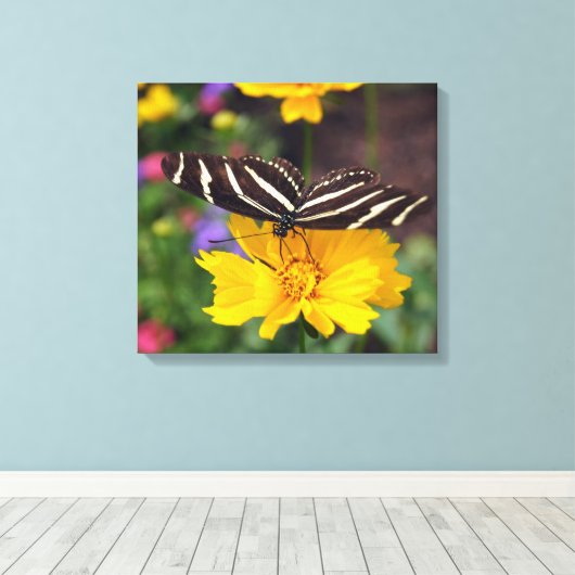 Zebra Wings Canvas Afdruk (Insitu (Houten vloer))