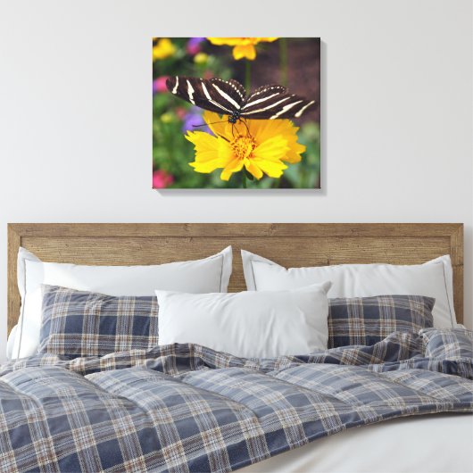 Zebra Wings Canvas Afdruk (Insitu (Slaapkamer))