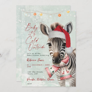 zebra Winter baby shower uitnodiging