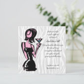 zebra wit, bachelorette kaart (Staand voorkant)