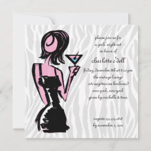 zebra wit, bachelorette kaart