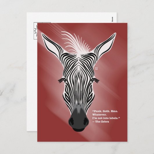 Zebra without Labels Postcards Feestdagenkaart (Voorkant / Achterkant)