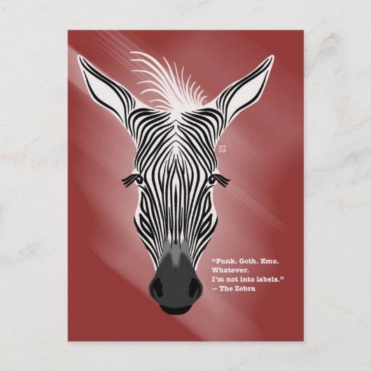Zebra without Labels Postcards Feestdagenkaart (Voorkant)