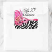 Zebra & Witte Masquerade Quinceañera Sticker (Tas)