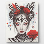 Zebra Woman - Bekroonde Pop Art Fotoplaat (Voorkant)