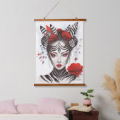 Zebra Woman - Bekroonde Pop Art Hangend Wandkleed (Slaapkamer)