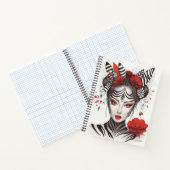 Zebra Woman - Bekroonde Pop Art Notitieboek (Binnen)
