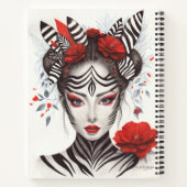 Zebra Woman - Bekroonde Pop Art Notitieboek (Achterkant)