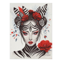 Zebra Woman - Bekroonde Pop Art