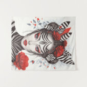 Zebra Woman - Bekroonde Pop Art Wandkleed (Voorkant (horizontaal))