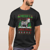 Zebra  Xmas Tree Lights Ugly Santa Zebra Christmas T-shirt (Voorkant)