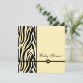 Zebra Yellow Baby shower Boy Kaart (Staand voorkant)