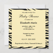 Zebra Yellow Baby shower Boy Kaart (Achterkant)