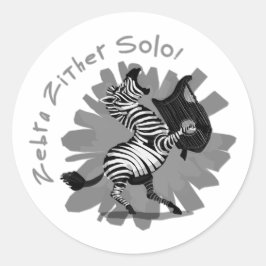 Zebra Zither Solo Ronde Sticker