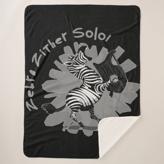 Zebra Zither Solo Sherpa Deken (Voorkant)