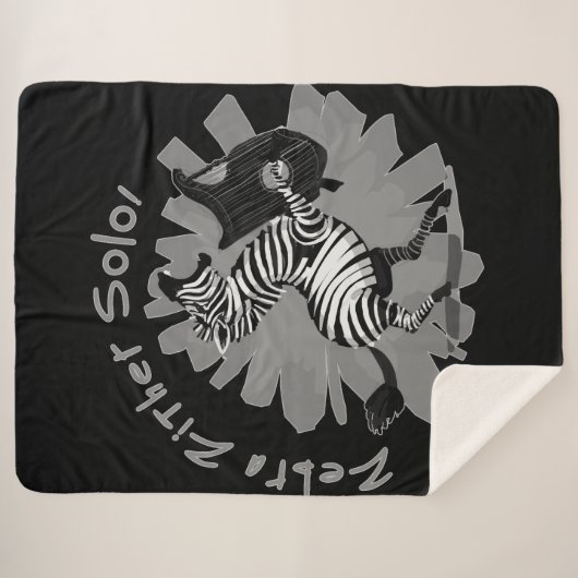 Zebra Zither Solo Sherpa Deken (Voorkant (horizontaal))