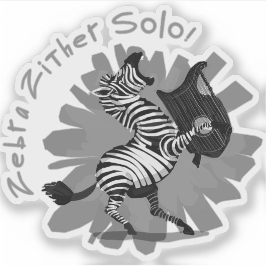 Zebra Zither Solo Sticker (Voorkant)