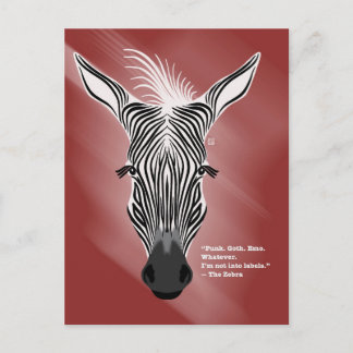 Zebra zonder Labels Postkaarten Feestdagenkaart