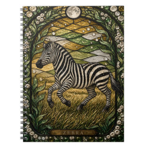 Zebra Zonovergoten Gras Illumina Glas in Lood Notitieboek