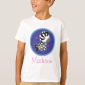 Zebra Zoo Animal Gepersonaliseerd Kinder T-shirt (Voorkant)