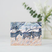 Zebra zoogdier briefkaart (Staand voorkant)