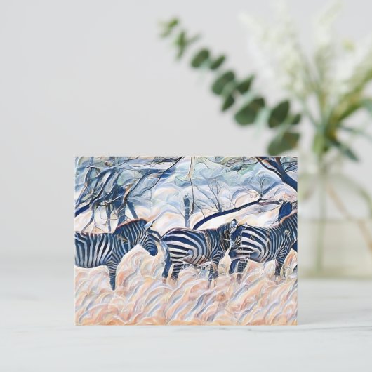 Zebra zoogdier briefkaart (Staand voorkant)