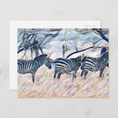 Zebra zoogdier briefkaart (Voorkant / Achterkant)