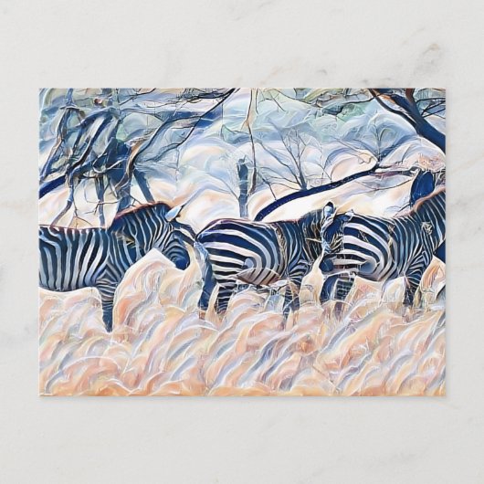 Zebra zoogdier briefkaart (Voorkant)