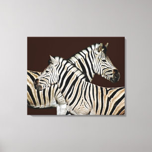 Zebra Zuid-Afrika oversteken Canvas Afdruk