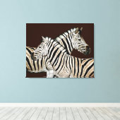 Zebra Zuid-Afrika oversteken Canvas Afdruk (Insitu (Houten vloer))