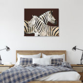 Zebra Zuid-Afrika oversteken Canvas Afdruk (Insitu (Slaapkamer))