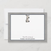 Zebra Zwart Baby shower Dank u Notitiekaartje (Voorkant)