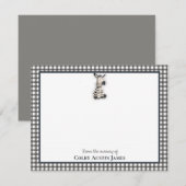 Zebra Zwart Baby shower Dank u Notitiekaartje (Voorkant / Achterkant)