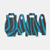 Zebra, zwart en blauw afdrukken bedankdoosjes (Uitgevouwen)