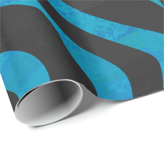 Zebra, zwart en blauw afdrukken cadeaupapier (Rol Hoek)