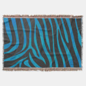 Zebra, zwart en blauw afdrukken deken (Voorkant)