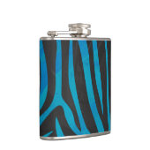 Zebra, zwart en blauw afdrukken heupfles (Rechts)