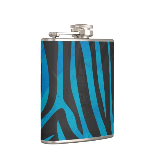 Zebra, zwart en blauw afdrukken heupfles (Rechts)