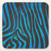 Zebra, zwart en blauw afdrukken kartonnen onderzetters (Voorkant)