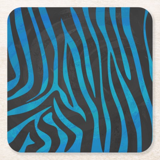 Zebra, zwart en blauw afdrukken kartonnen onderzetters (Voorkant)