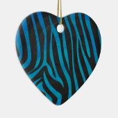Zebra, zwart en blauw afdrukken keramisch ornament (Rechts)