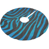 Zebra, zwart en blauw afdrukken kerstboom rok (Gekanteld)