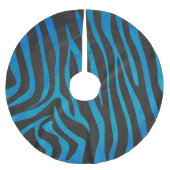 Zebra, zwart en blauw afdrukken kerstboom rok (Voorkant)