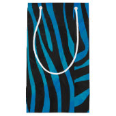 Zebra, zwart en blauw afdrukken klein cadeauzakje (Voorkant)